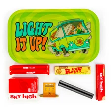 Metal Rolling Tray Scooby Combo Bundle Kit RAW, SKY HIGH Gift Pack Set #18 King