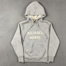 Michael Kors Sweater Women s Medium Wool Pullover Hoodie Spellout Logo