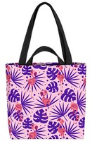 Flamingo Palmen Lila Tasche Urlaub Reise Pool Gestreift Sommer Tiere Muster Par