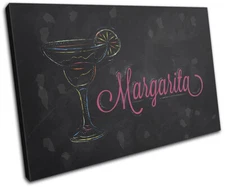 Margarita Cocktail Alcohol Bar Vintage SINGLE CANVAS WALL ART Picture Print