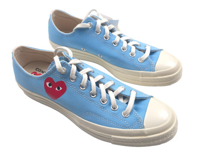 Converse x Comme Des Garcons Chuck Taylor Shoes Mens Size 9 Baltic Blue Low Top 