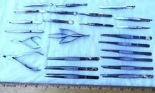24 Vintage Tweezers Lot, Revlon, La Cross, Gem, Centurion, Pakistan, etc.
