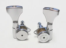 Hipshot Guitar Tuners (3+3) Grip-Lock Open Upgrade Kit Chrome - NOS