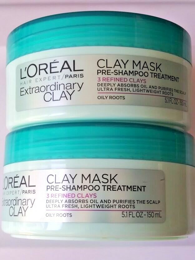 2X L'OREAL PARIS Hair Expert Extraordinary Clay Pre-Shampoo Mask