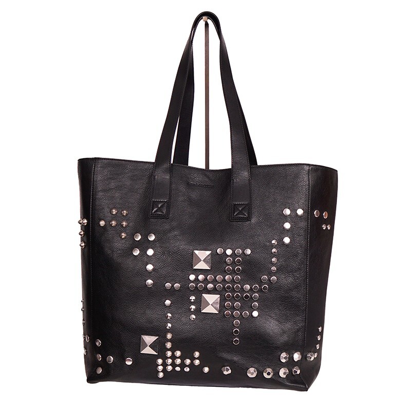 NEW $1,820 ALEXANDER MCQUEEN Rugged Black Leather ROCK