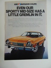 1974 Amc Matador Coupe Vintage Print Ad