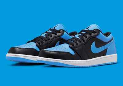 靴 m Nike Air Jordan 1 Low Black/Blue Nike Air Jordan 1 Low UNC University Blue Black 553558-041 Men's