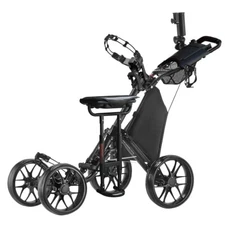 CaddyTek CaddyCruiser ONE Pro Folding 4 Wheel Golf Buggy Black + Removable Seat