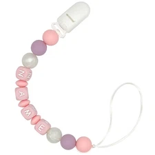 Personalized Pacifier Clip for Babies Custom Name Pacifier Holder Silicone Beads