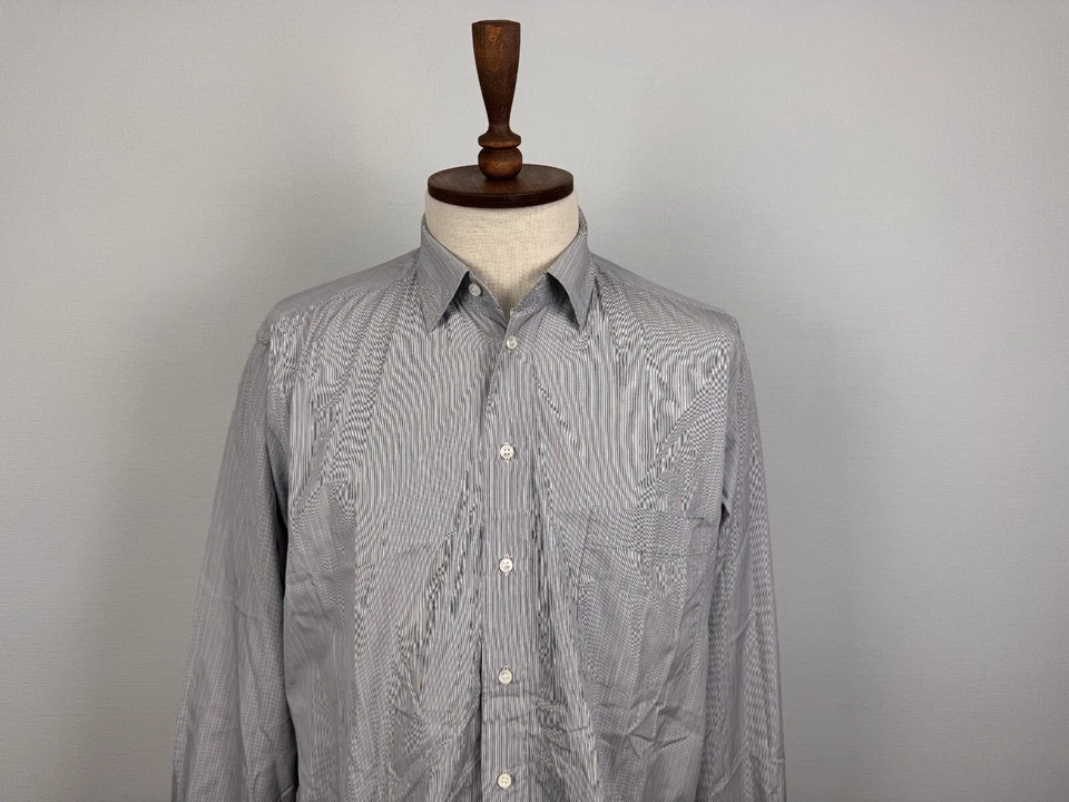 Camisa de Vestir Clásica LORENZINI Multicolor Rayas Hecha en Italia Bolsillo Talla 41 Foto 2 de 4