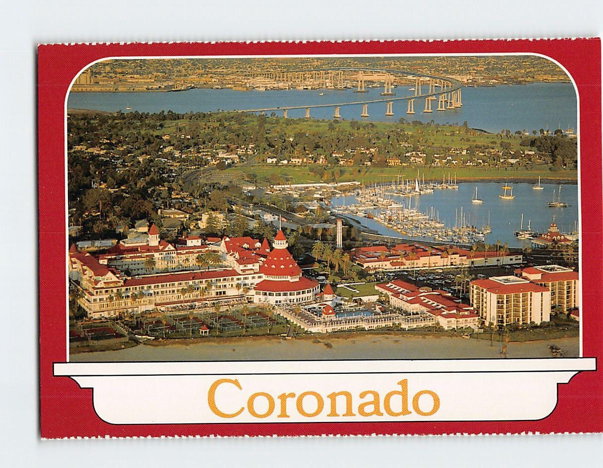 Postcard Aerial View Hotel Del Coronado California USA