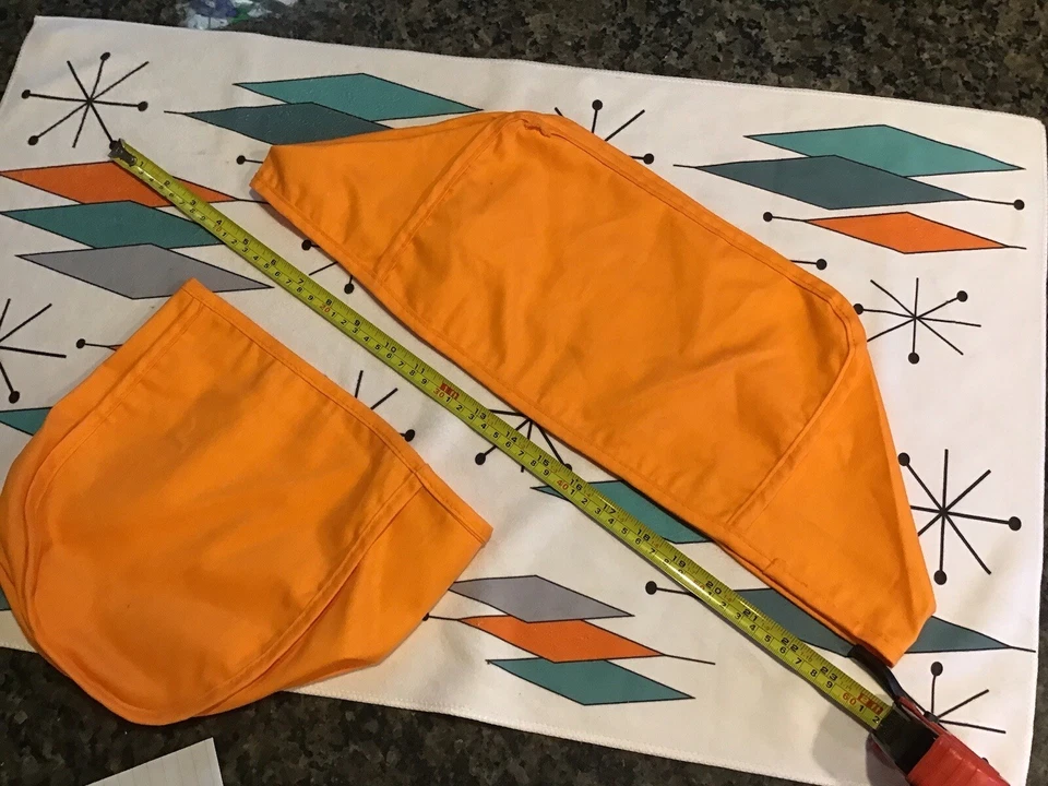 复古 MCM 棉厨房设备盖烤面包机和搅拌机荧光橙色 — 第 2/4 张图片