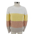 GAP Sweater White Bold Stripe Long Sleeve Crew Neck Knit Pullover Womens Medium