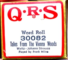 QRS Word Roll Johann Strauss TALES FROM THE VIENNA WOODS 30082 Player Piano Roll