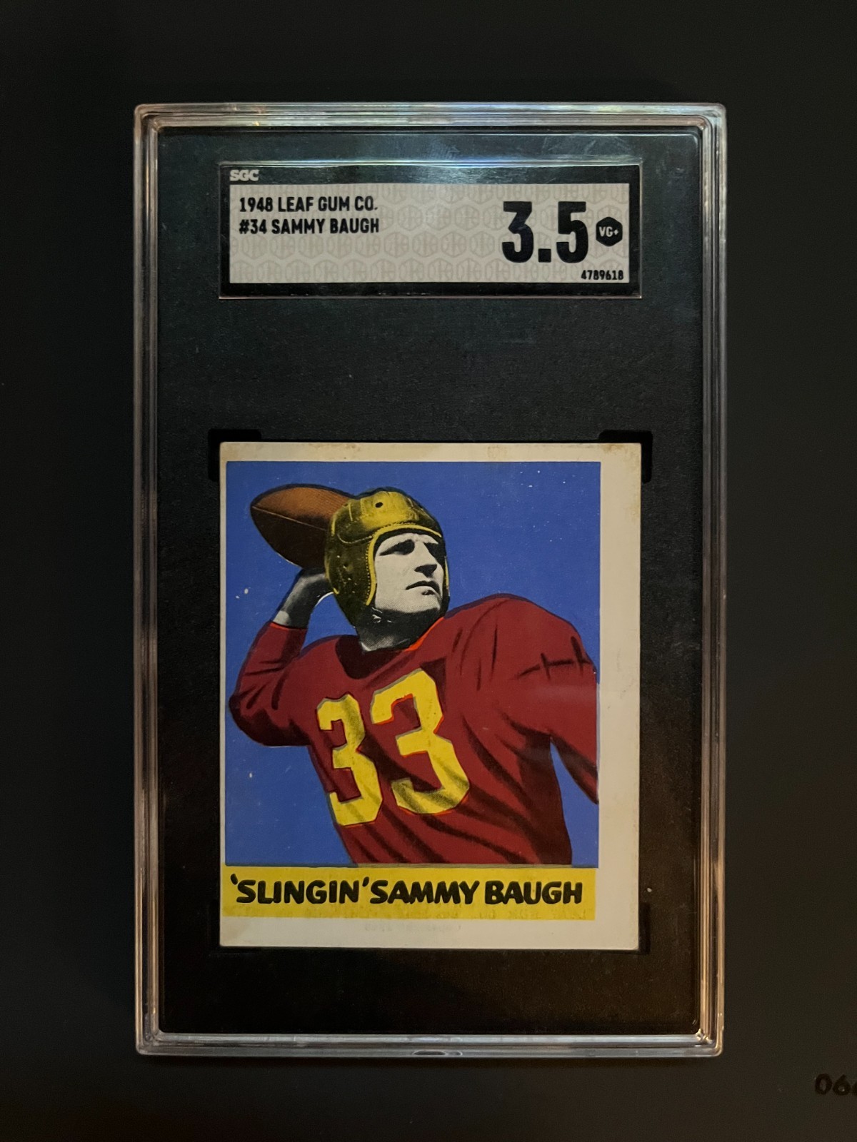 1948 Leaf - Sammy Baugh #34 (RC) SGC 3.5 - VG+ HOF Icon