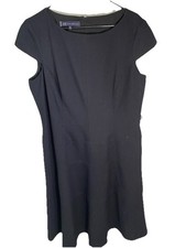 Anne Klein Black Dress 16 Classic Little Black Dress A-Line Cap Sleeve