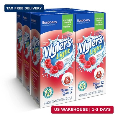 Packs, Water Drink Mix, Raspberry, 6 Boxes (36 Pitcher Packets)