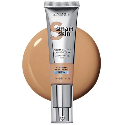 - Smart Skin Serum Tinted Foundation - 406 Medium Beige | Smoothens Skin | Weigh