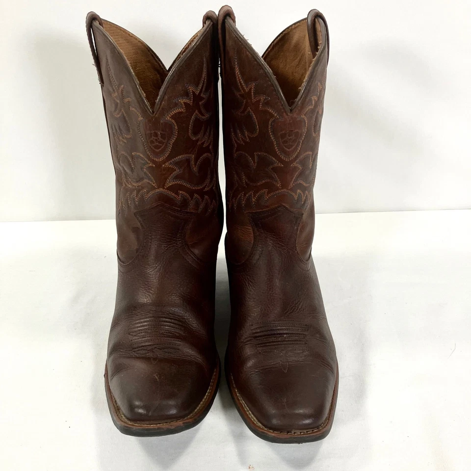 Ariat Heritage Brown Leather Cowboy Western Boots Square Toe Men's US Size 5 - Image 4 of 4