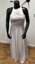 Allure Bridesmaids Strapless Silver Satin Formal Gown Dress Size 16