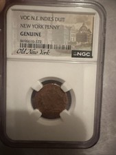 COV N.E. Indies Deutsch New York Penny 1790 NGC pièce de monnaie coloniale en cuivre véritable