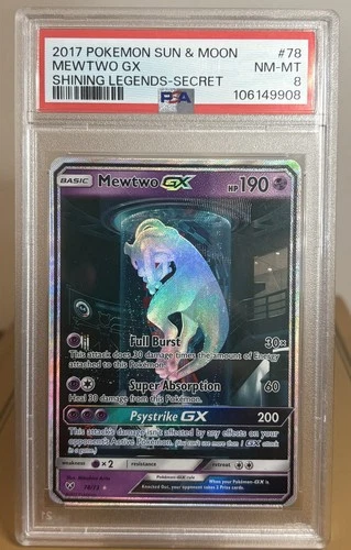 Mewtwo GX (Secret Shining) 78/73 Shining Legends Holo - PSA 8
