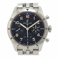 BREITLING Classic Avi Chronograph 42 A23380 Black Men's Used Watch #2139