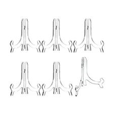 HESTYA 6 Pack 7 Inch Acrylic Easel Stand, Display Stand, Plate Holder for Dis...