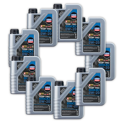 9x 1L LIQUI MOLY 21440 Motoröl Top Tec 6600 0W-20 u.a. BMW Longlife-17 FE+
