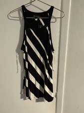 I-N-C Womens Striped Bodycon Sweater Dress, Black, XL NWT