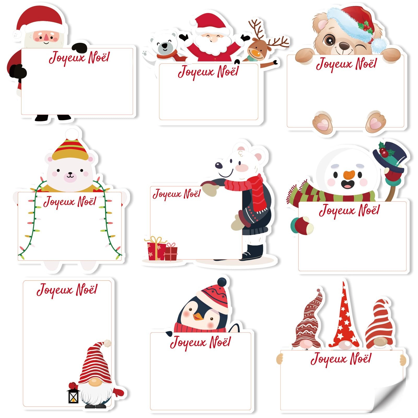 Etiquette Cadeau Noel Autocollante 120 Planches de Stickers Autocollants Noel Francais