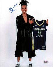 Aziaha James Dallas Wings Signed Basketball 8x10 Photo PSA