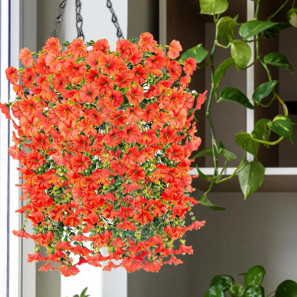 2x Artificial Daisy Hanging Flowers For Outdoors Plants Orchid Flower Home Decor - Image 3 of 4