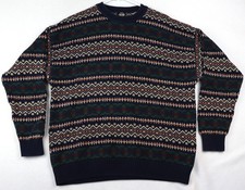 Dockers Sweater Mens Large Geometric Knit Crewneck Pullover Classic