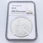 2019 S$1 Silver American Eagle Graded by NGC as MS70