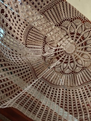 Gehäkelte Baumwolle Runde Tischdecke Spitze Großes Deckchen 51 Zoll Durchmesser 