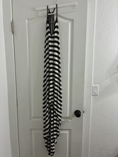 Guess Black and White Striped Maxi Dress - Size Small