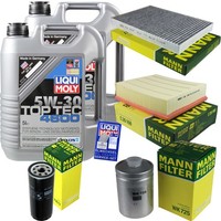 Mann Inspektionspaket 10L Liqui Moly Top Tec 5W-30 FüR Audi A6 Avant S6 Quattro