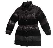 Emporio Armani Girls Puffer Coat Size 6 Years 118 cm Black Velvet Trim