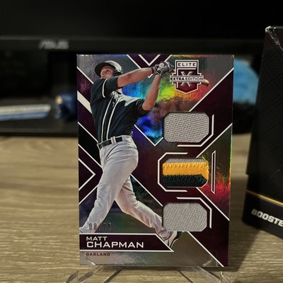 2016 Panini Elite Extra Edition Matt Chapman Triple Materials purple /25 #TM-MC
