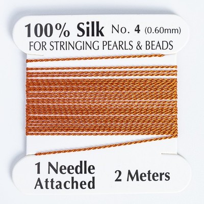 2 pcs Silk Thread 2.19yd/pcs Beading String Beading Wire with needles