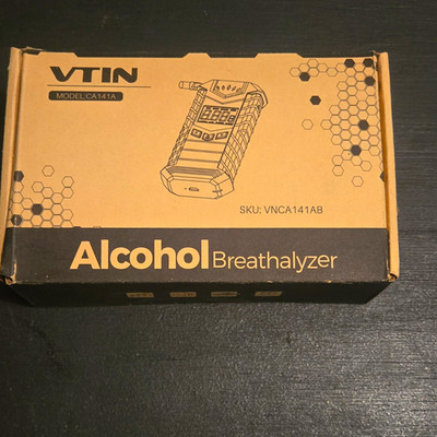 VTIN EK-90 Electronic Alcohol Breathalyzer CA141A LCD Black w/ Extra Mouthpieces