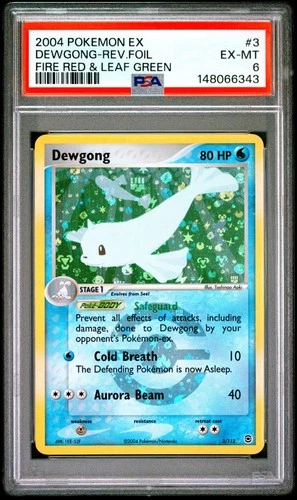 PSA 6 DEWGONG POKEMON REVERSE HOLO 3 FIRE RED & LEAF GREEN