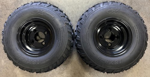 8" Black Steel Wheel & 18X8-8" All Terrain Golf Cart  Tire - Set of 2 (USED)
