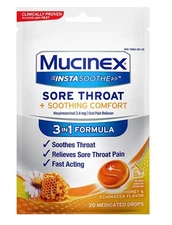Mucinex SORE THROAT & Soothing Comfort Drops HONEY 20ct  __