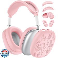  4 in 1 Flower Engraved Silicone Case Cover for AirPods Max USB-C 2024 , An