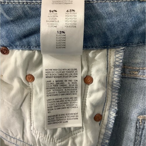 Mother The Looker Women Ankle Fray Jeans Light Wash Stretch Size 29 - Picture 7 of 7