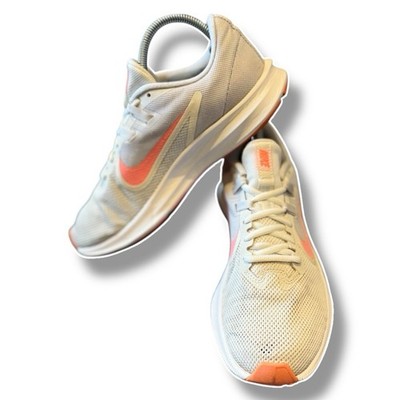 Nike Downshifter 9 Damen-Laufschuhe 6 UK weiß & pink Leichtathletik
