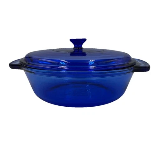 Vintage Anchor Hocking Cobalt Blue 1.5QT Casserole Dish & Lid Ovenware #1037