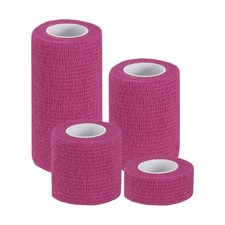 1"/2"/3"/4" 4 Pcs 5 Yard Self Adhesive Bandage Wrap Self Tape Pink